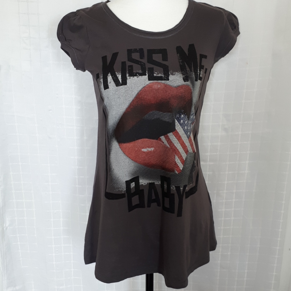 Alcott Women Grey T Shirt Short Sleeve